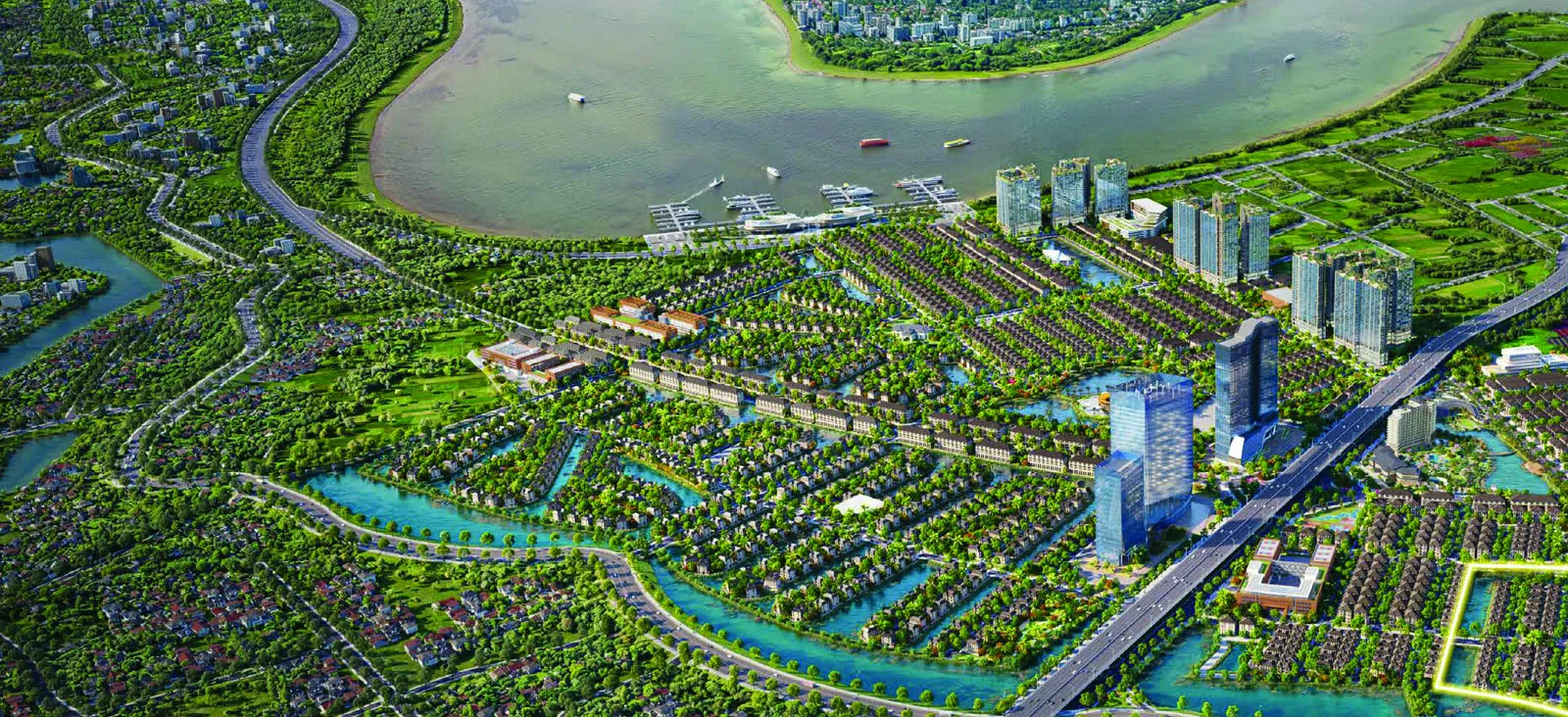 Phối cảnh tổng thể khu đô thị Alluvia City ven sông Hồng
