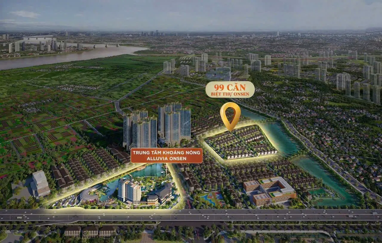 Vị trí tiểu khu biệt thự đảo 99 căn trên mặt bằng tổng thể