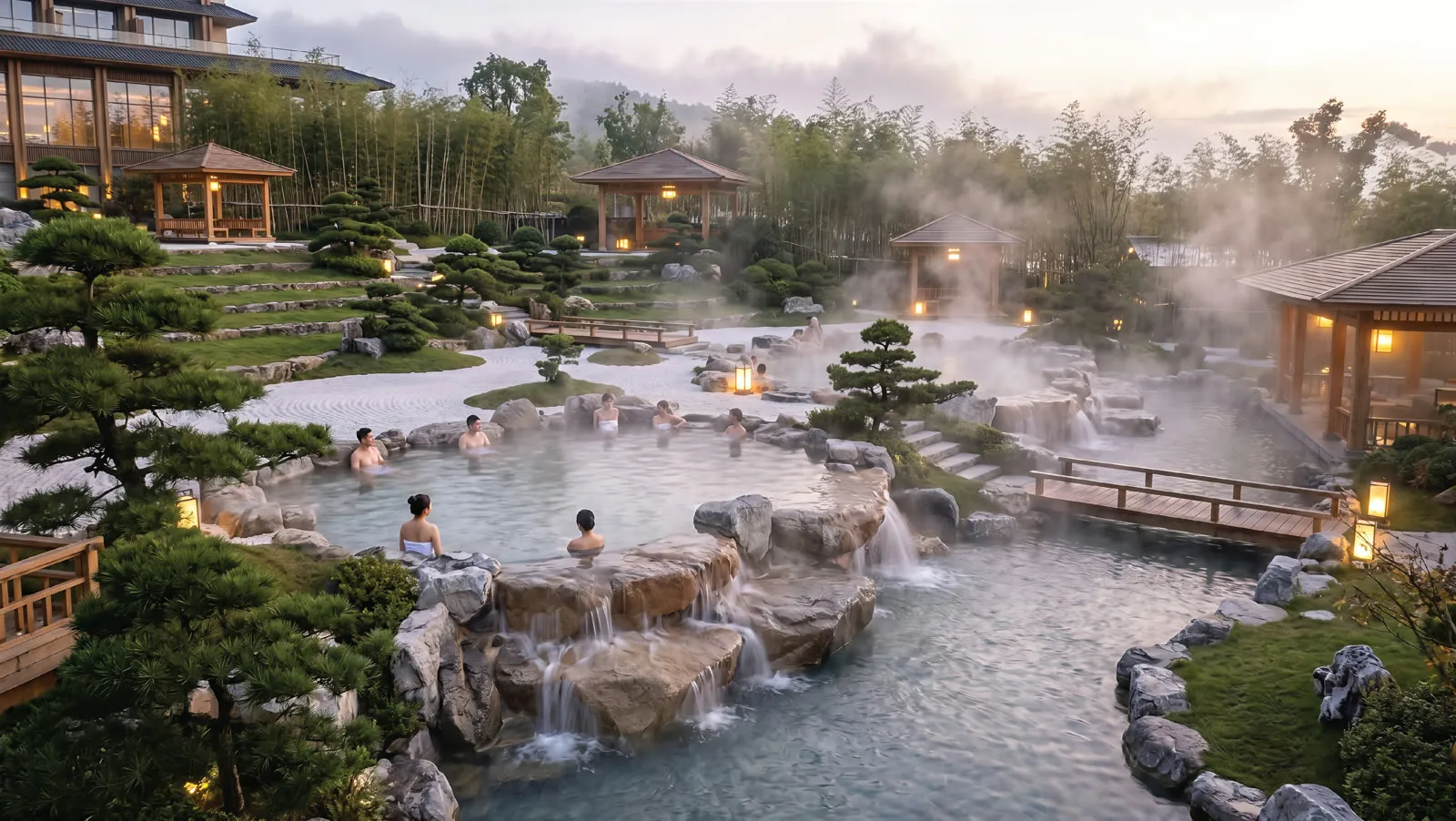 Suối khoáng nóng trong khuôn viên Onsen