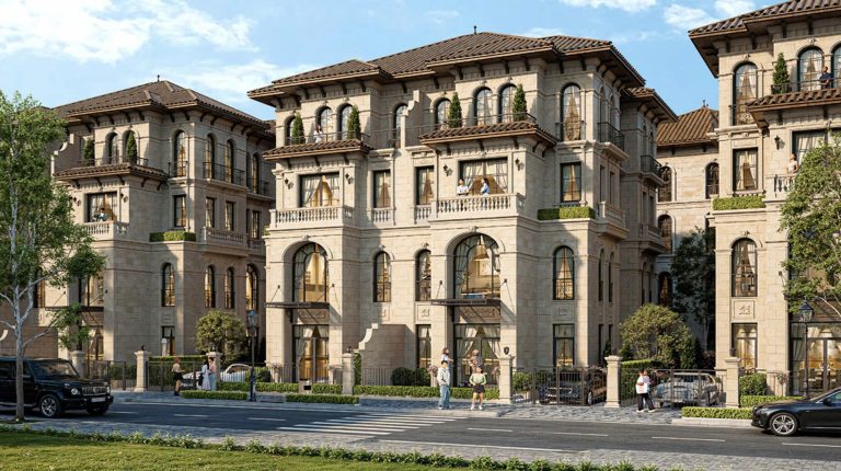 Phối cảnh biệt thự song lập Alluvia City bốn tầng theo phong cách tân cổ điển Pháp, lựa chọn tầm 30 tỷ bên cạnh song lập Ecopark