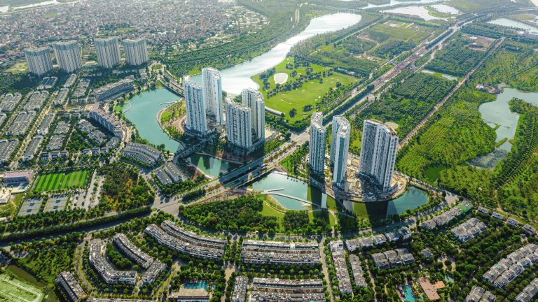 Toàn cảnh khu đô thị Ecopark Văn Giang nhìn từ trên cao